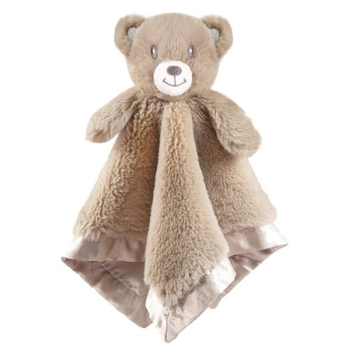 Baby Bear Security Blanket Soft Minky Baby Lovey Animal Plush Blanket Unisex Lovie Gift for Toddler, Boys and Girls, 13.5 Inch (Dark Brown)