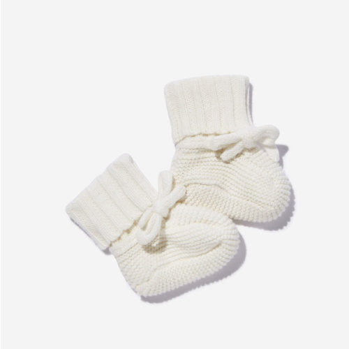 Baby Organic Blend Knit Booties - Milk