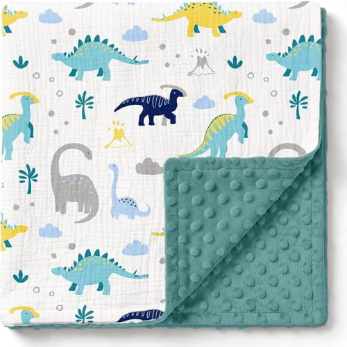 GLLQUEN BABY Muslin Baby Blankets for Boys, 2-Layer Toddler Blanket