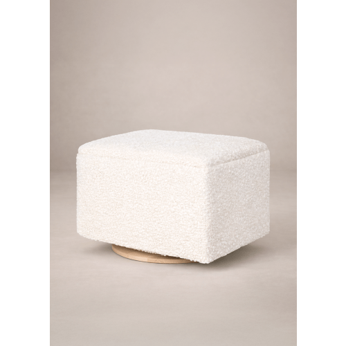 Small Stationary Rectangle Ottoman with Wood Base | Oilo™ Studio