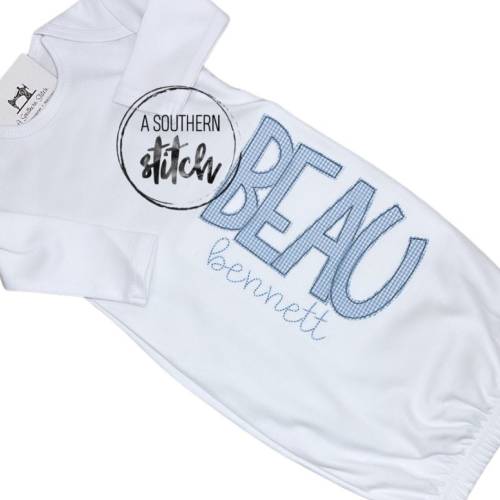 Newborn Appliqued Gown | Boy or Girl