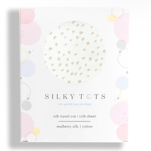 Half Silk Mini Crib/Play Yard Sheet- Fawn Terrazzo