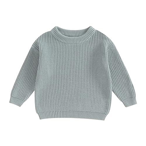 Karwuiio Toddler Baby Girl Boy Knit Sweater Round Neck Long Sleeve Pullover Sweatshirt Fall Winter Clothes