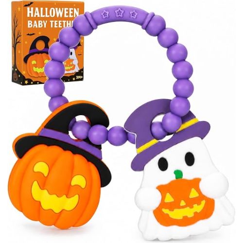 Halloween Baby Teething Toys, Boo Basket Stuffers for Toddlers & Newborns