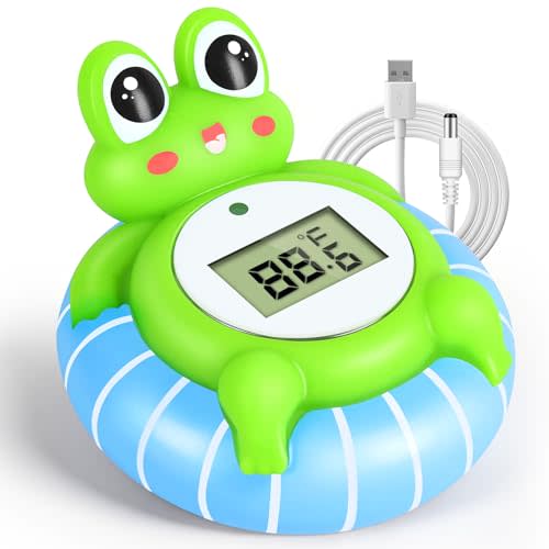 Pircaath Baby Bath Thermometer - CPC Certified | IP68 Waterproof, BPA-Free for Newborn Safety | Floating Design, Temp Alarm & Backlit Display | Baby Bathtub Temperature Toy