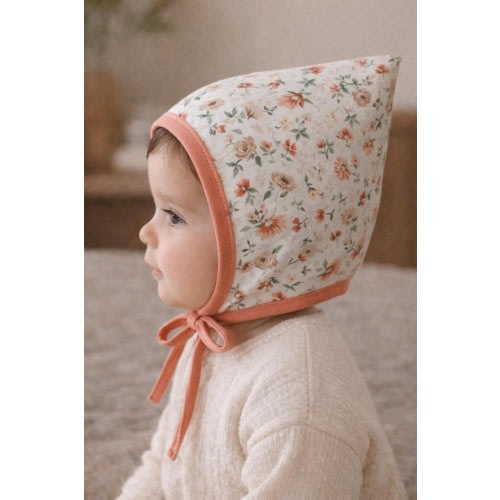 VINTAGE floral fabric Linen Handmade Cotton Pixie Bonnet, Gnome Style Baby Hat Baby Girl Toddler Photography Prop Spring