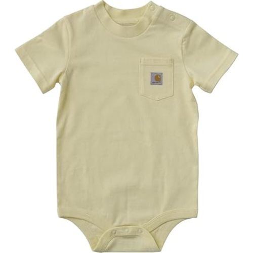 Carhartt unisex-baby Short-Sleeve Bodysuit | Cotton Jersey | Rib-Knit Crewneck Holds Its Shape Throughout | All-Day Comfort