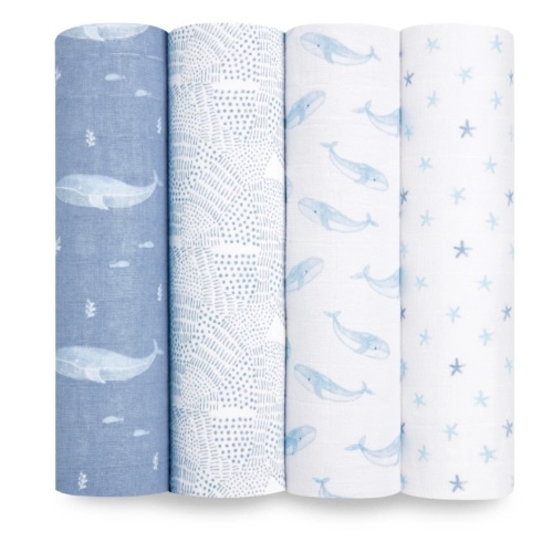 aden + anais | Oceanic Organic Muslin Swaddle Blanket 4pk