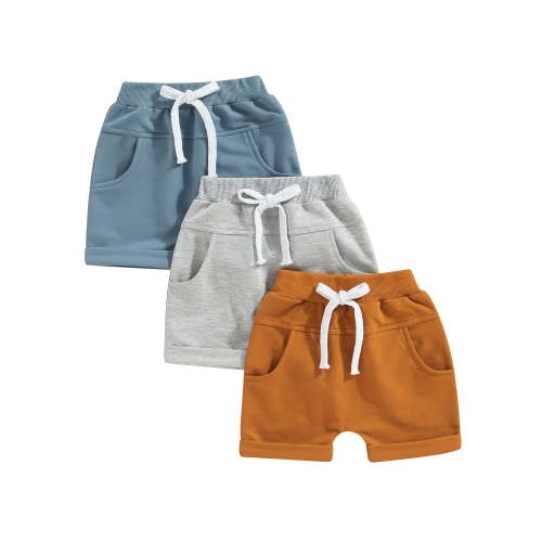 GXFC 3-Pack Toddler Baby Boys Summer Sports Shorts Infant Boys Elastic Solid Shorts Pants Casual Clothes 0-3T