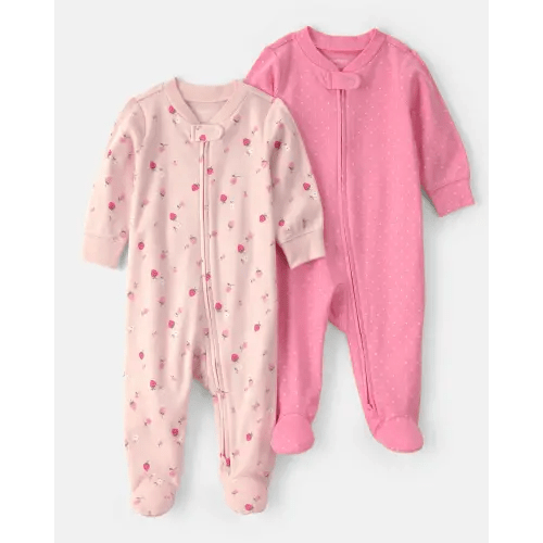 Baby Girl 2-Pack Strawberry Sleep & Play Pajamas - Pink | Carter's