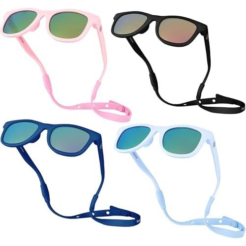 Polarized Baby Sunglasses With Strap - Unbreakable Flexible Infant Sunglasses For Toddlers Newborns 0-24 Months