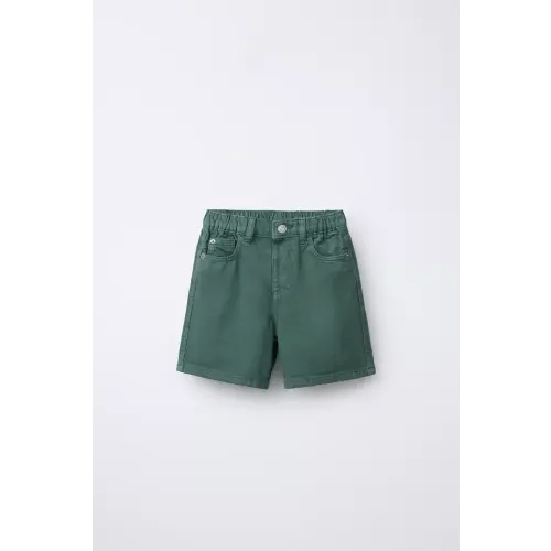 BAGGY DENIM SHORTS - Green | ZARA United States