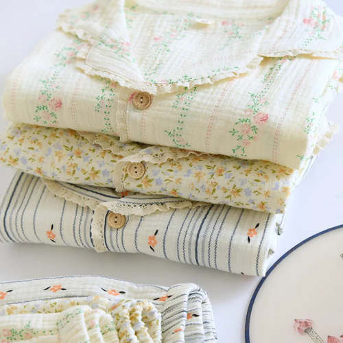 The Short Bloom - 100% Muslin Cotton Pajama – The Fleece Company