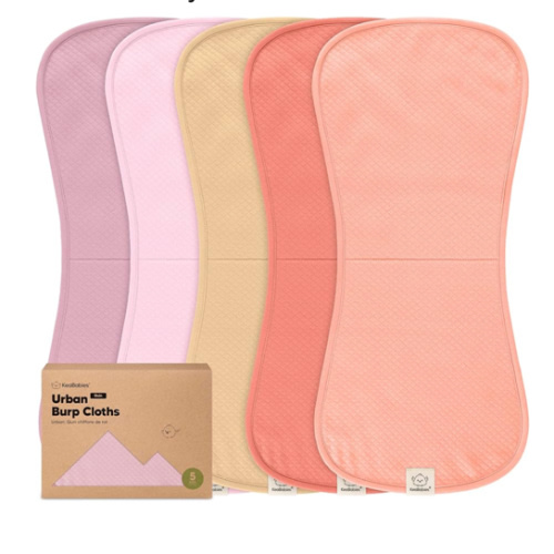 KeaBabies 5-Pack Organic Burp Cloths Baby Girl,Boy - Extra Large,Absorbent Baby Burp Cloths,Soft Burping Cloths for Babies,Newborn Burp Clothes,Cotton Burp Rags,Thick Burp Cloth (Muted Pastel/Quin)