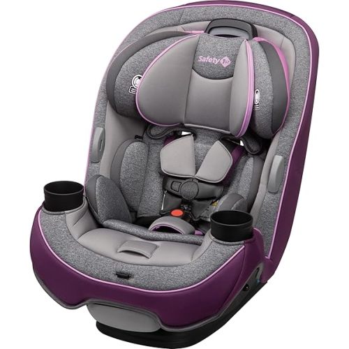 Safety 1st Grow and Go All-in-One Slim Convertible Car Seat, Rear Facing, 5-40 lbs, Forward Facing (30–65 lbs), High Back Booster Seat 40-100 pounds, Sugar Plum Pop