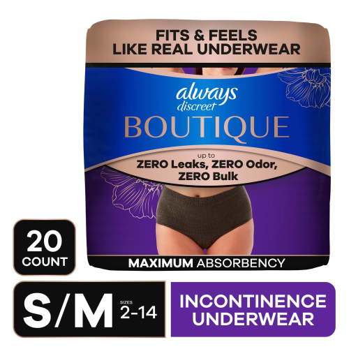 Always Discreet Boutique, Reimagined Adult Diapers for Women Size S/M, 20 Count​ HSA/FSA Eligible