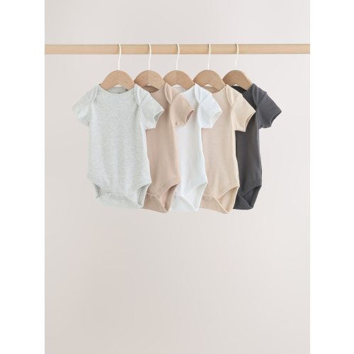 Buy Neutral Baby Essential Short Sleeve Bodysuits 5 Pack from Next USA