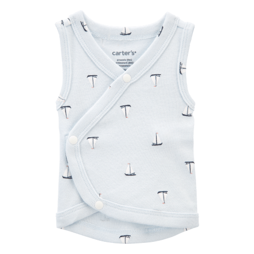 Baby Boy Preemie Sailboat Tank - Blue