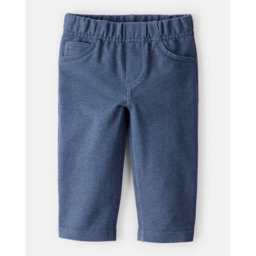 Baby Boy 100% Cotton Faux Denim Pull-On Pants - Blue | Carter's