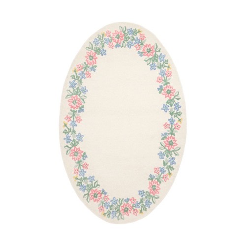 Hill House Home Floral Border Oval Rug