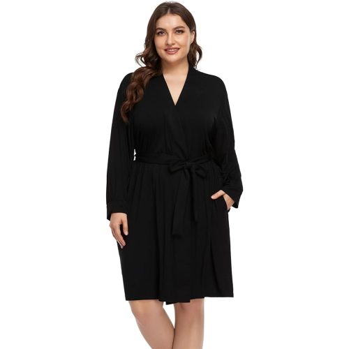 Plus Size Robes for Women Short Modal Knit Maternity Robes Plus Size Soft Kimono Robes Sleepwear