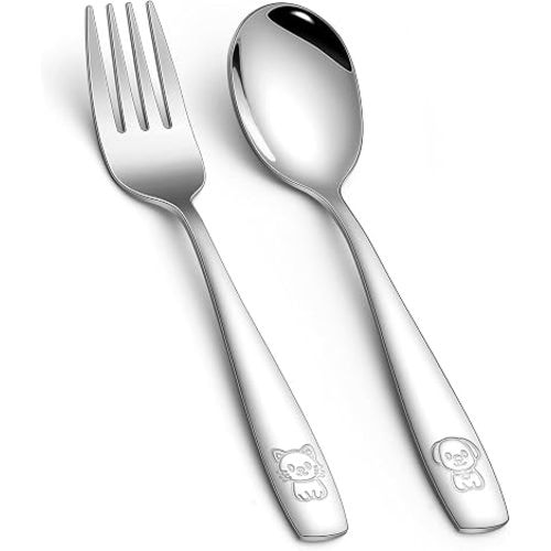 HaWare 6-Piece Toddler Silverware Set, Stainless Steel Kids Utensils Set, Children Forks and Spoons Flatware, Non-toxic, Dishwasher Safe