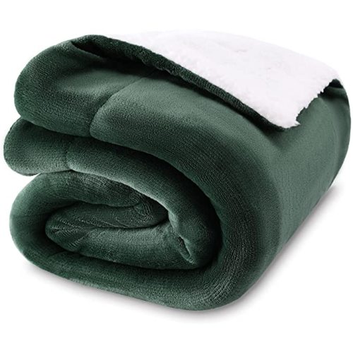 NANPIPER Baby Sherpa Blanket,Warm Toddler Throw Blanket,Soft Newborn Fleece Blanket for Winter (Olive Green,30x40 inches)