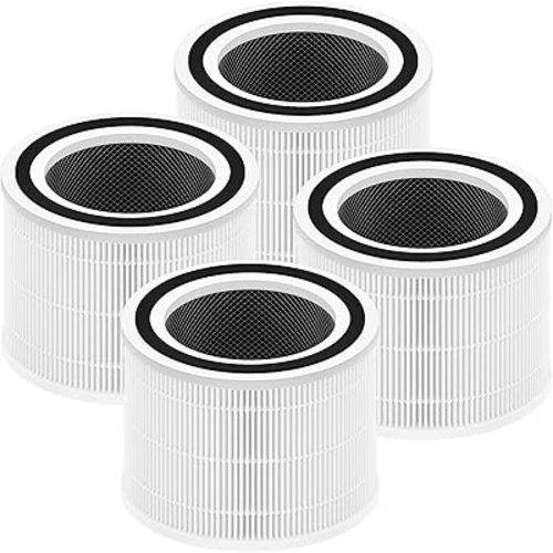 Core 300 Replacement Filter Compatible With LEVOIT Core 300 Core 300s Core 300-P Air Purifier, 3-in-1 Great High-Efficiency Materials With Activated Carbon, 4 Pack