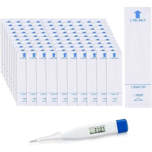 OBTANIM 100 Pieces Disposable Digital Thermometer Probe Covers Clear Temperature Sheath Sleeves for Oral, Rectal, Armpit
