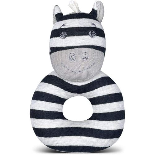Organic Farm Buddies by Apple Park Rattle | Non-Toxic, Hypoallergenic, 100% Organic Cotton for 0m+ | Teething Rattle for Newborns and Infants