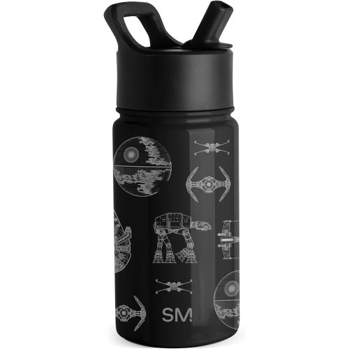 Simple Modern Kids Summit Water Bottle with Straw Lid | Star Wars 14oz Stainless Steel Cup Insulated Tumbler for Toddlers, Boys, School | Vehicle Schematics