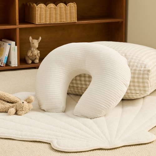 Organic Cotton Jersey Natural Stripe Nursing Pillow | Adairs