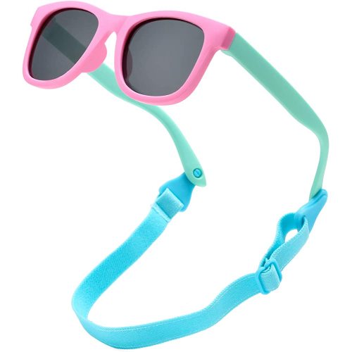 COASION Bendable Polarized Soft Baby Sunglasses with Strap Age 0-24 Months