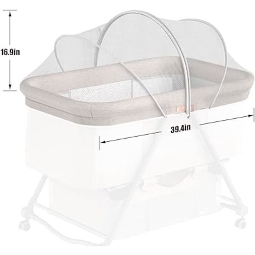 Bassinet Cover for Cats with Two-Way Zipper