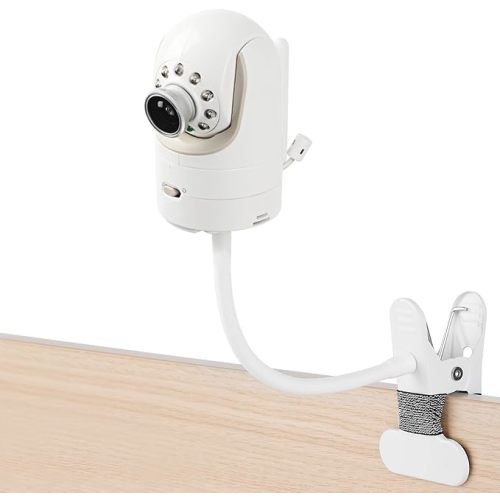 iTODOS Flexible Baby Monitor Clip Camera Mount Compatible with Infant Optics DXR-8 and DXR-8 Pro Baby Monitor, Flexible Long Gooseneck Arm,for Crib Wherever You Like Without Tools