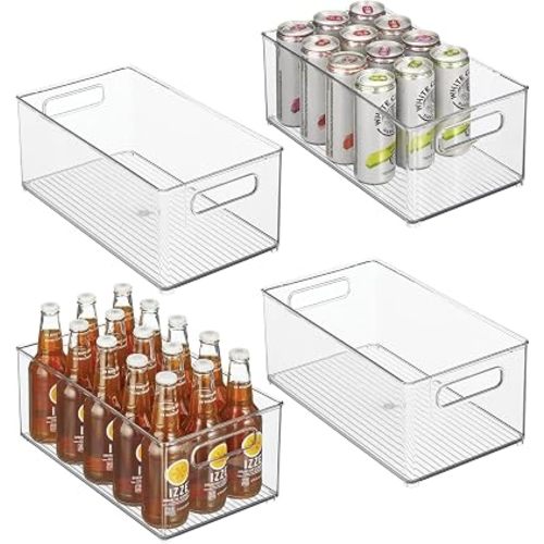 iDesign Stackable Fridge Bin, Set of 4, Clear