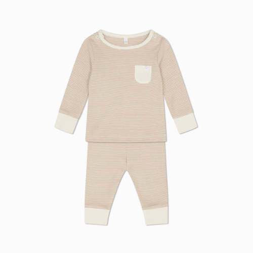 Oatmeal Stripe Pajama Set - 12-18M