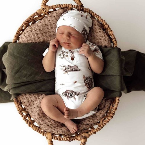 Snuggle Hunny Koala Short Sleeve Organic Bodysuit - Size Newborn (0000)