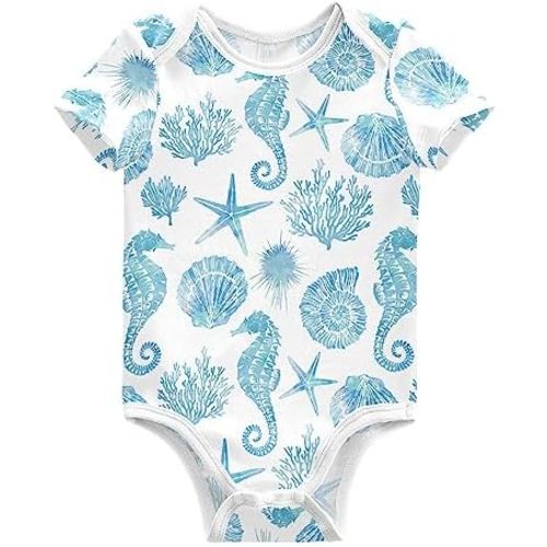 Ollabaky Unisex Baby Bodysuits Short-Sleeve Cotton Baby Clothes for Girls Boys 0-24 Months
