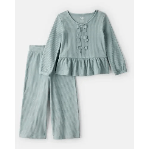 Toddler Girl 2-Piece Long-Sleeve Tee & Pant Set - Blue - Carter's | Carter's