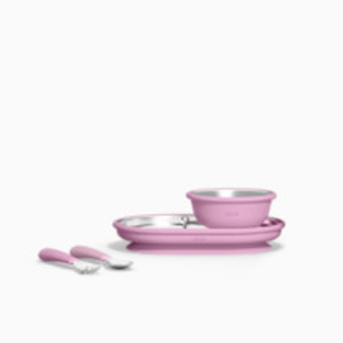 Lalo Stainless Mealtime Essentials - 4pc Set - Bubble Gum