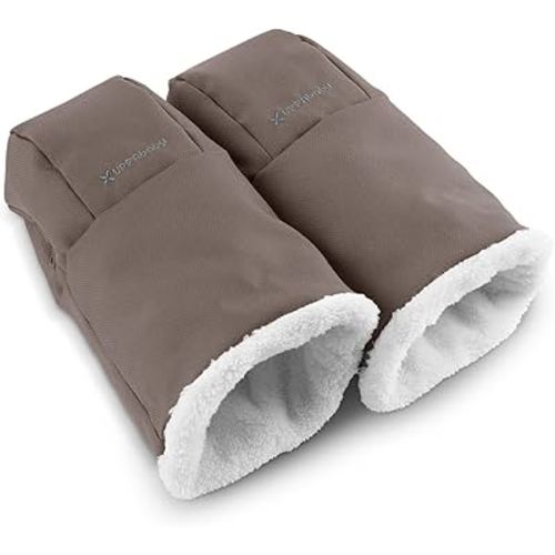 UPPAbaby CozyHandmuff/Easily Attaches to Stroller Handlebars/Ultra-Plush, Weather-Proof Hand Protection/Theo (Dark Taupe)
