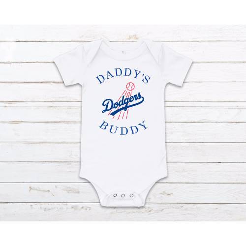 Daddy's Dodger Buddy Romper, Dodger Bodysuit, World Series Romper, Baby Gift, Shower Gift, Baseball Lover