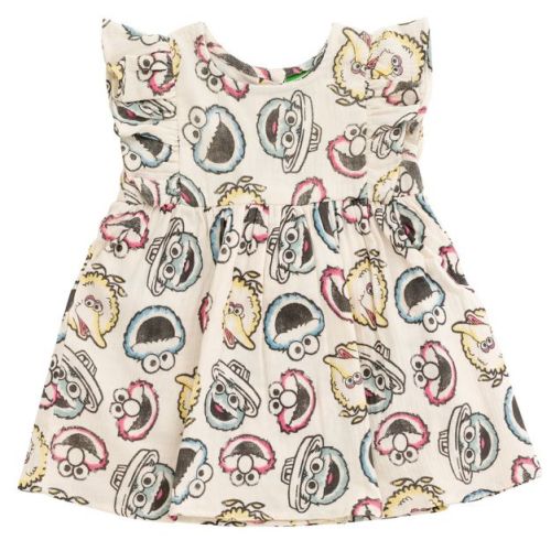 Sesame Street Elmo Cookie Monster Big Bird Newborn Baby Girls Cotton Gauze Matching Family Dress 0-3 Months