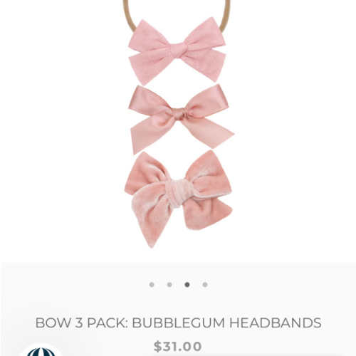 Bow 3 Pack: Bubblegum Headbands