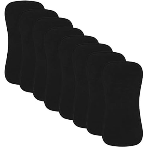 8 Pack Baby Burp Cloths, Unisex for Boys and Girls, Super Absorbent and Soft Towel,Solid Color (Black)