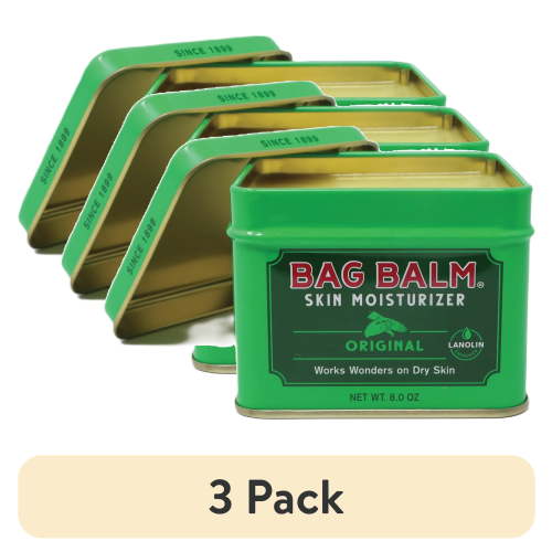 (3 pack) Vermont’s Original Bag Balm, Skin Moisturizer for Dry Skin, 8oz Tin
