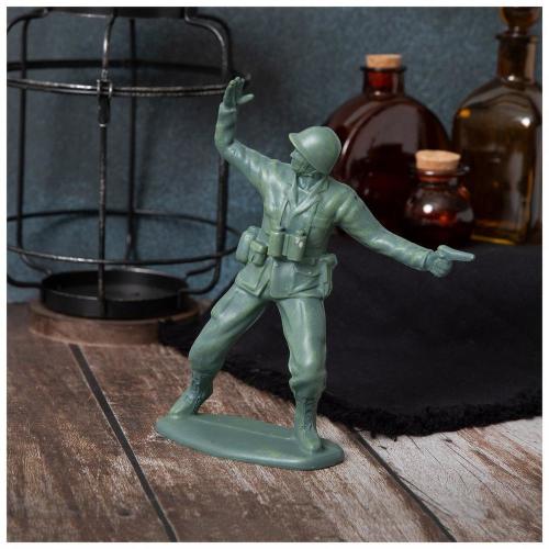 Green Waving Soldier Figurine