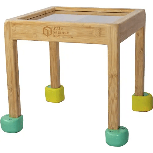 Little Balance Box, Best Push Pull Walker Toy, 2-in-1 No Wheels Spring Feet, Wooden Walker, Girl Boy Toddler Child Activity Table, Green + Removeable Booties