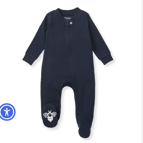 0-3 Months solid rib organic cotton sleep & play - midnight